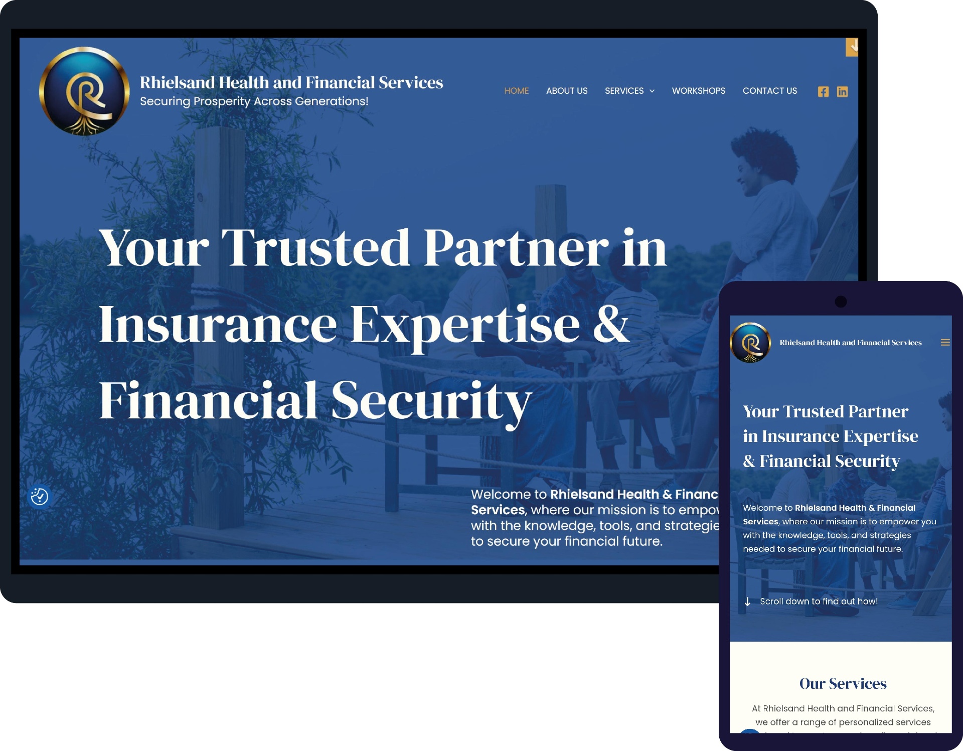 Rhielsand Health & Financial Services — strategic website rebuild and brand voice